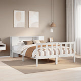vidaXL Bed met boekenkast zonder matras grenenhout wit 120x190 cm