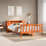 vidaXL Bed met boekenkast zonder matras grenenhout wit 120x190 cm