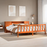 vidaXL Bed met boekenkast zonder matras grenenhout wit 120x190 cm