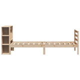 vidaXL Bed met boekenkast zonder matras grenenhout wit 75x190 cm