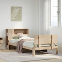 vidaXL Bed met boekenkast zonder matras grenenhout wit 90x200 cm