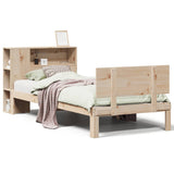 vidaXL Bed met boekenkast zonder matras grenenhout wit 90x200 cm