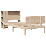 vidaXL Bed met boekenkast zonder matras grenenhout wit 90x200 cm