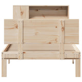 vidaXL Bed met boekenkast zonder matras grenenhout wit 90x200 cm