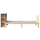 vidaXL Bed met boekenkast zonder matras grenenhout wit 90x200 cm