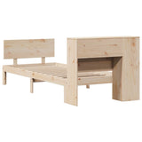 vidaXL Bed met boekenkast zonder matras grenenhout wit 90x200 cm