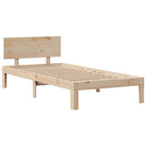 vidaXL Bed met boekenkast zonder matras grenenhout wit 90x200 cm
