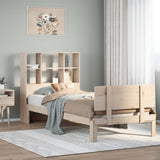 vidaXL Bed met boekenkast zonder matras massief grenenhout 160x200 cm