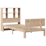 vidaXL Bed met boekenkast zonder matras massief grenenhout 160x200 cm