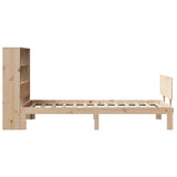 vidaXL Bed met boekenkast zonder matras massief grenenhout 160x200 cm