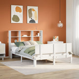 vidaXL Bed met boekenkast zonder matras massief grenenhout 160x200 cm