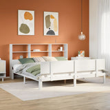 vidaXL Bed met boekenkast zonder matras massief grenenhout 160x200 cm