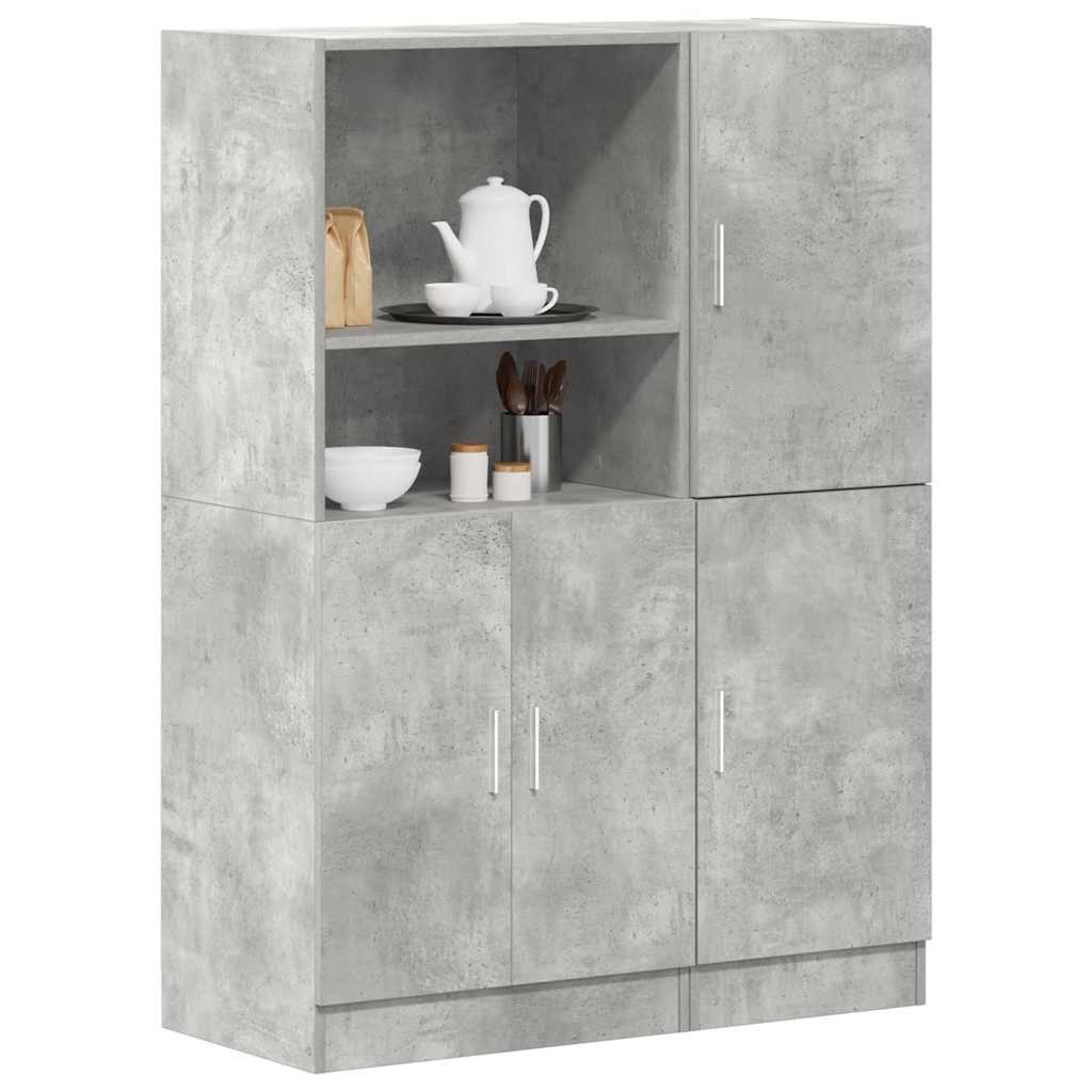 vidaXL 2-delige Keukenkastenset bewerkt hout wit