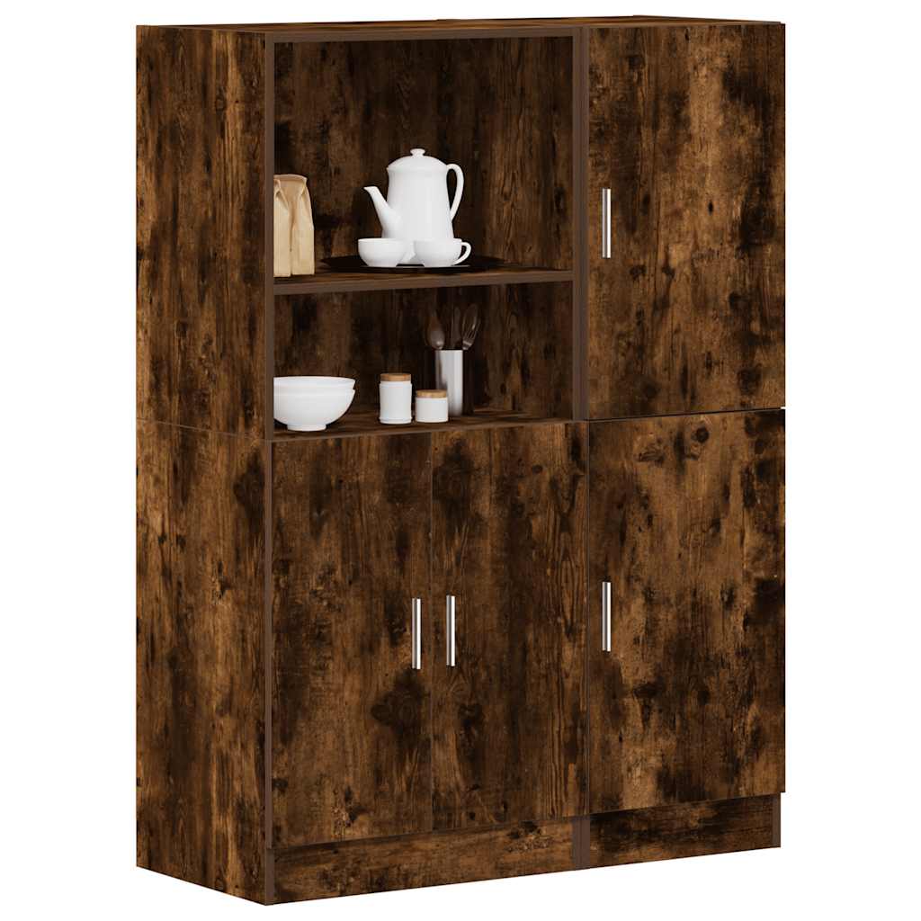 vidaXL 2-delige Keukenkastenset bewerkt hout wit