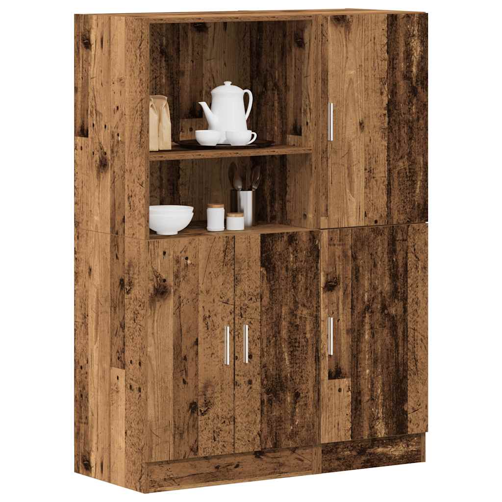 vidaXL 2-delige Keukenkastenset bewerkt hout wit