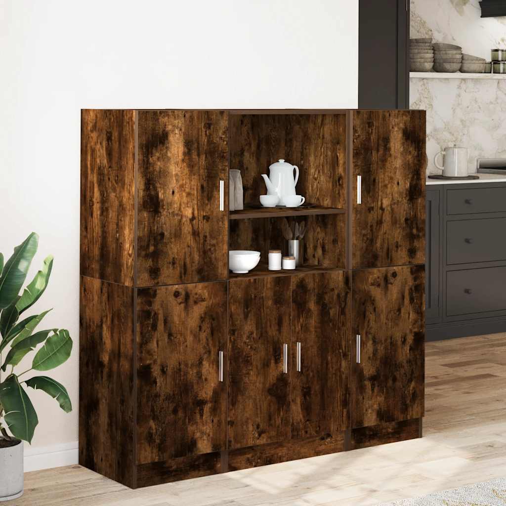 vidaXL 3-delige Keukenkastenset bewerkt hout wit