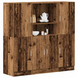 vidaXL 3-delige Keukenkastenset bewerkt hout wit