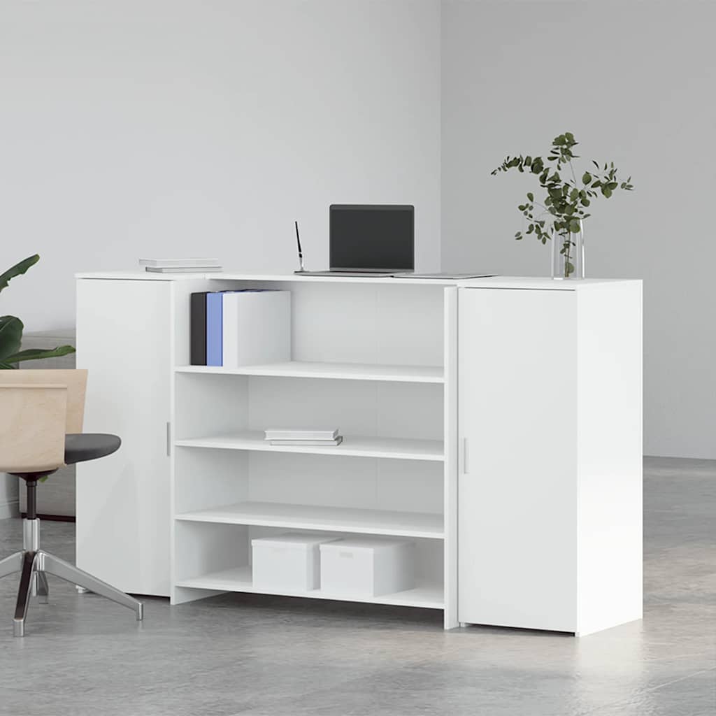 vidaXL Receptiebalie Wit 180x50x103,5 cm Bewerkt Hout
