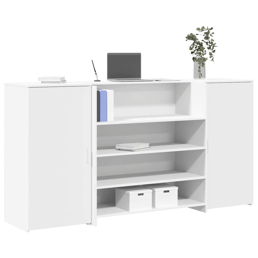 vidaXL Receptiebalie Wit 180x50x103,5 cm Bewerkt Hout