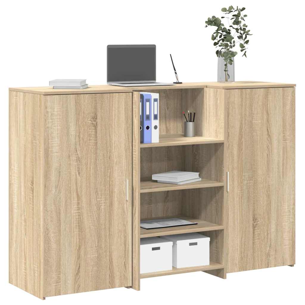 vidaXL Receptiebalie 135x50x103,5 cm bewerkt hout wit