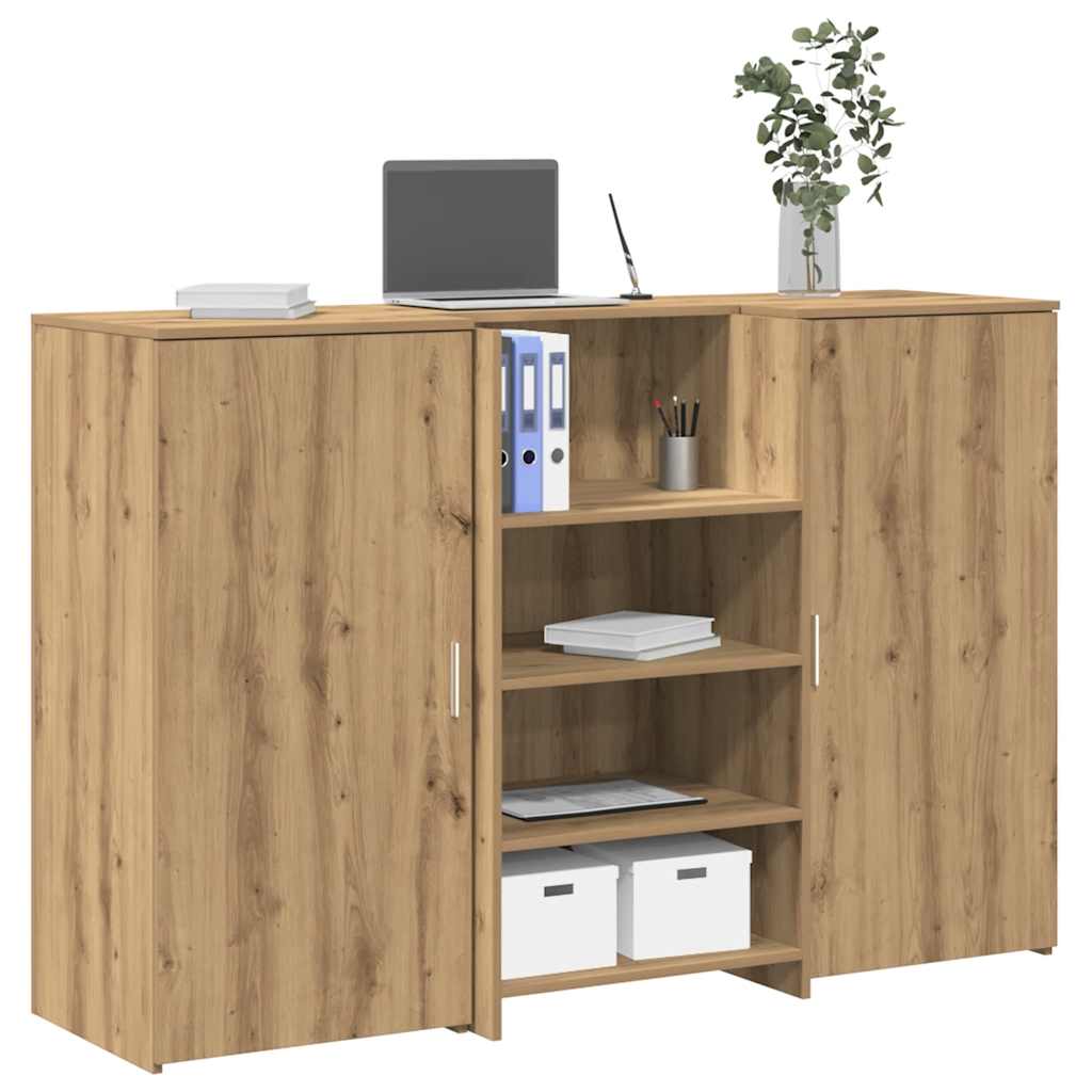 vidaXL Receptiebalie 135x50x103,5 cm bewerkt hout wit