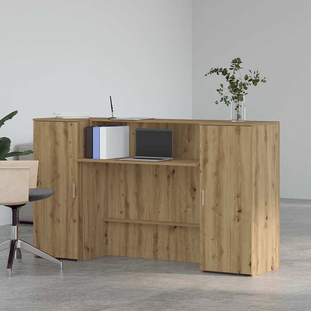vidaXL Receptiebalie Wit 180x50x103,5 cm Bewerkt Hout