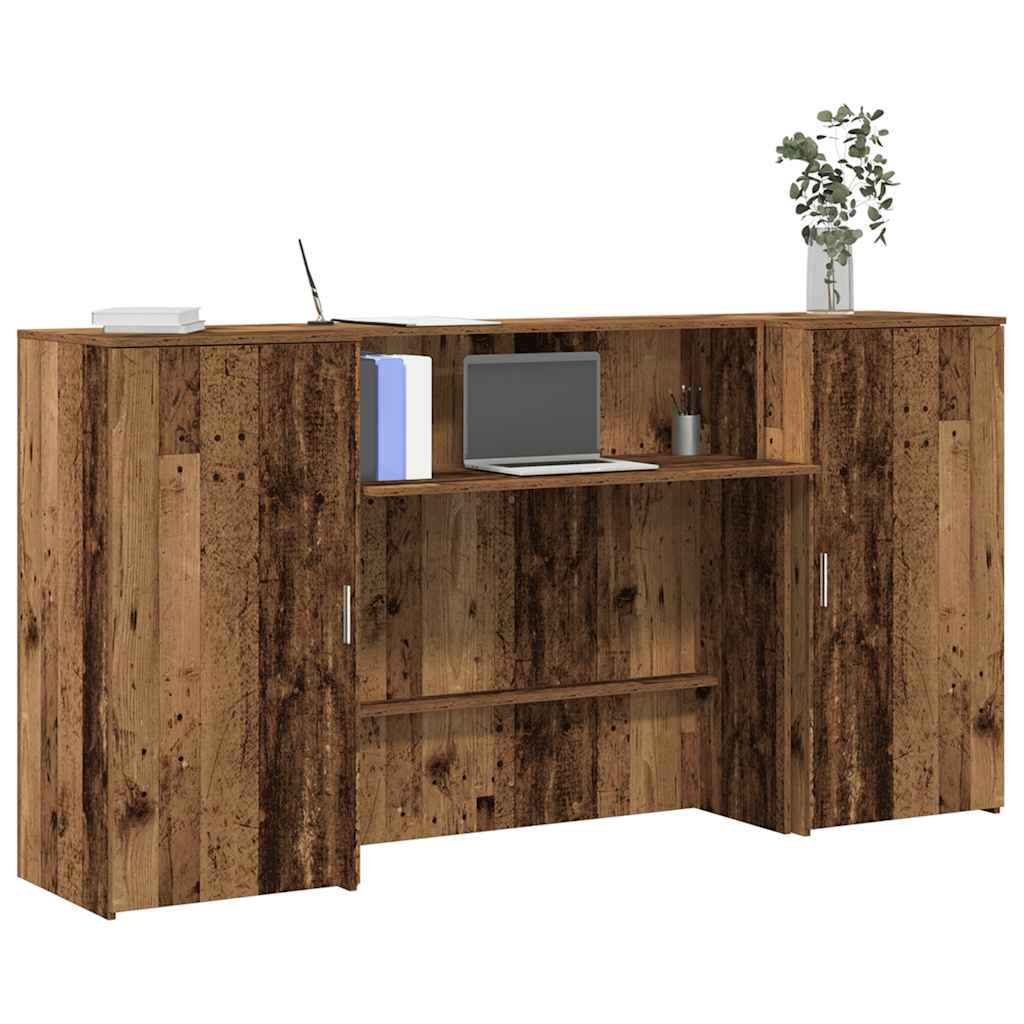 vidaXL Receptiebalie Wit 180x50x103,5 cm Bewerkt Hout