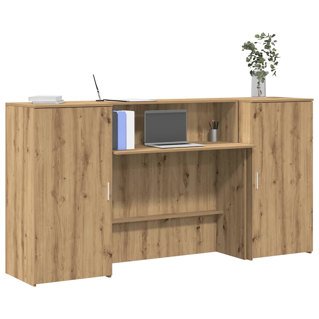 vidaXL Receptiebalie Wit 180x50x103,5 cm Bewerkt Hout
