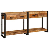 vidaXL Wandtafels 2 pcs Bruin 161 x 33 x 75 cm Massief Mango Hout