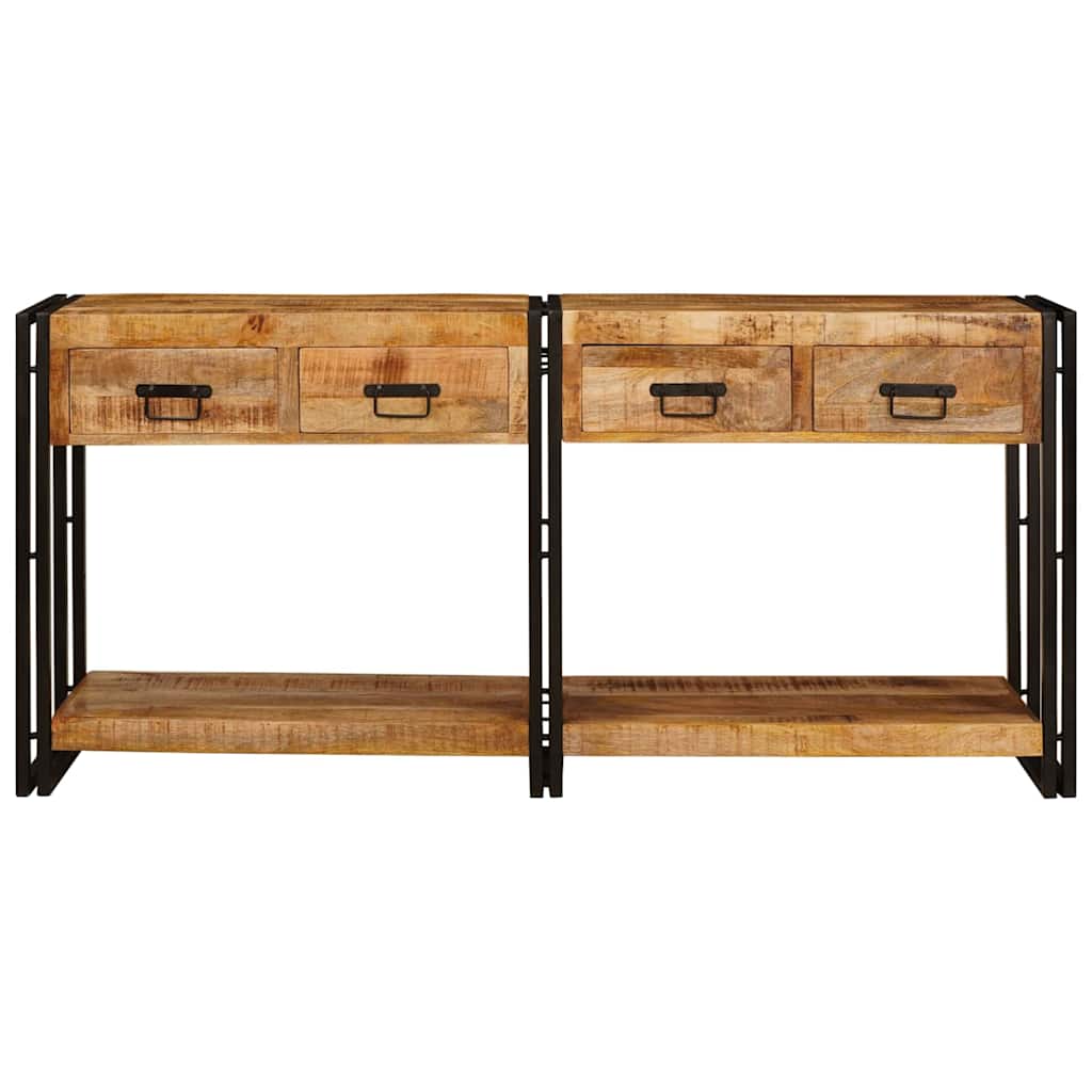 vidaXL Wandtafels 2 pcs Bruin 161 x 33 x 75 cm Massief Mango Hout
