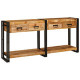 vidaXL Wandtafels 2 pcs Bruin 161 x 33 x 75 cm Massief Mango Hout