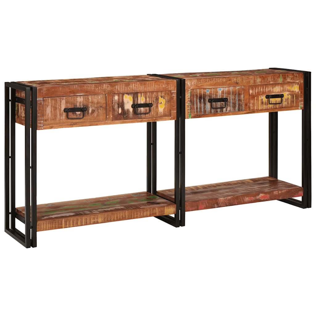 vidaXL Wandtafels 2 pcs Bruin 161 x 33 x 75 cm Massief Mango Hout