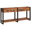 vidaXL Wandtafels 2 pcs Bruin 161 x 33 x 75 cm Massief Mango Hout
