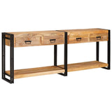 vidaXL Wandtafels 2 pcs Bruin 161 x 33 x 75 cm Massief Mango Hout