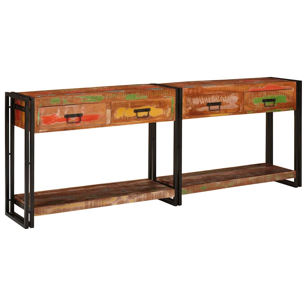 vidaXL Wandtafels 2 pcs Bruin 161 x 33 x 75 cm Massief Mango Hout