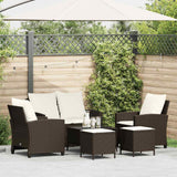 vidaXL 6-delige Loungeset met kussens poly rattan zwart