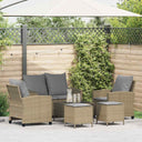 vidaXL 6-delige Loungeset met kussens poly rattan zwart