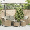 vidaXL 6-delige Loungeset met kussens poly rattan zwart