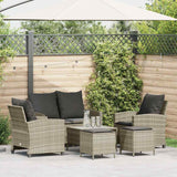 vidaXL 6-delige Loungeset met kussens poly rattan zwart