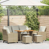 vidaXL 6-delige Loungeset met kussens poly rattan zwart