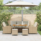 vidaXL 6-delige Loungeset met kussens poly rattan zwart