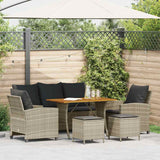 vidaXL 6-delige Loungeset met kussens poly rattan zwart
