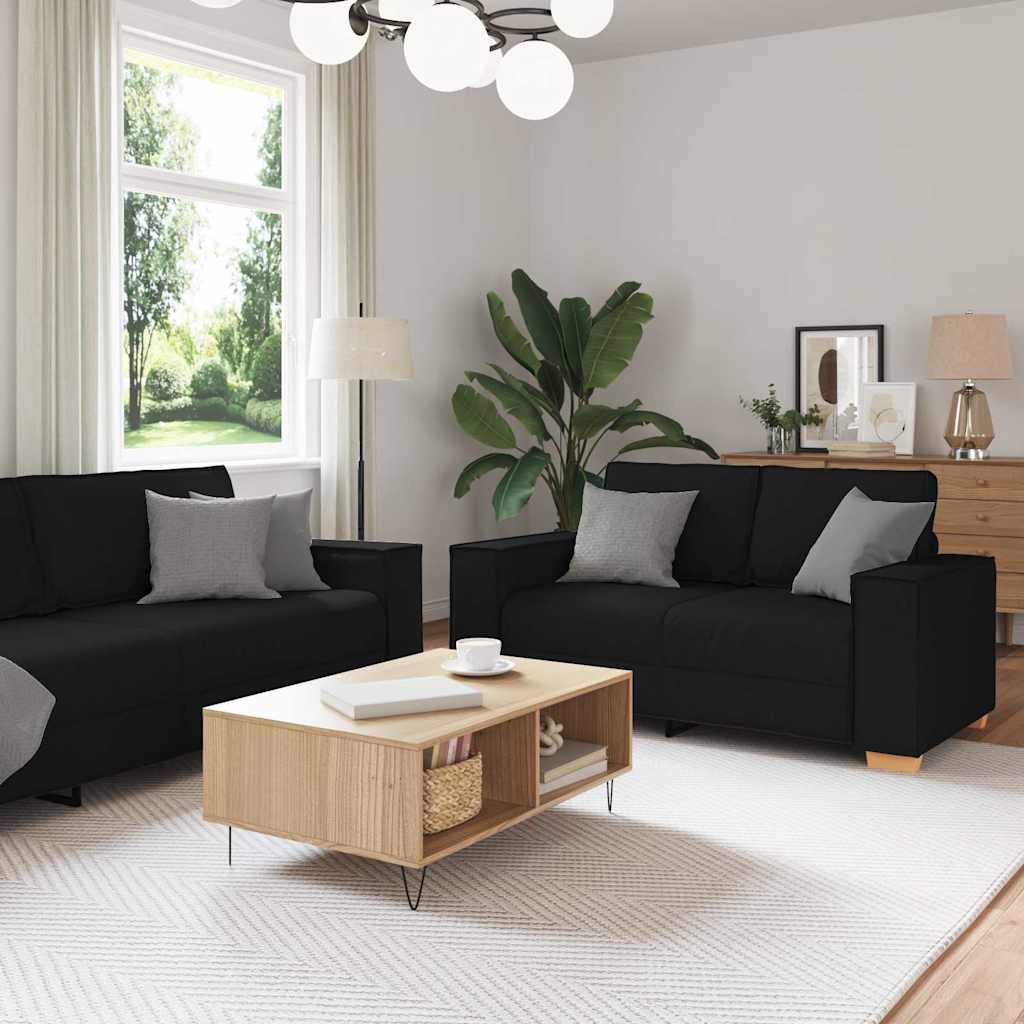 vidaXL Bank 3 pcs Lichtgrijs 220 x 80 x 84 cm Linnenmix Stoffen