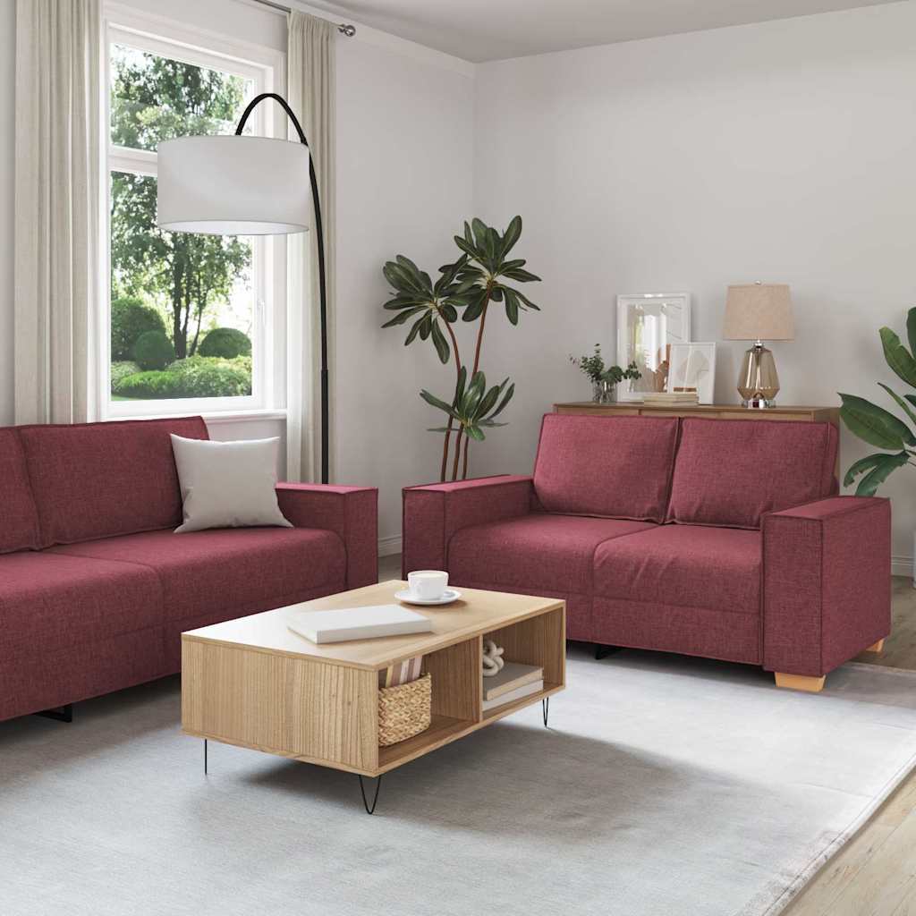 vidaXL Bank 3 pcs Lichtgrijs 220 x 80 x 84 cm Linnenmix Stoffen