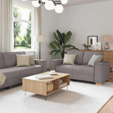 vidaXL Bank 3 pcs Lichtgrijs 220 x 80 x 84 cm Linnenmix Stoffen