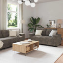 vidaXL Bank 3 pcs Bruin 221 x 80 x 80 cm Linnenmix Stoffen