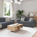 vidaXL Bankstel 3 pcs Lichtgrijs 221 x 80 x 80 cm Fluweel