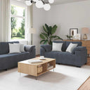 vidaXL 3-delige Loungeset met kussens fluweel lichtgrijs