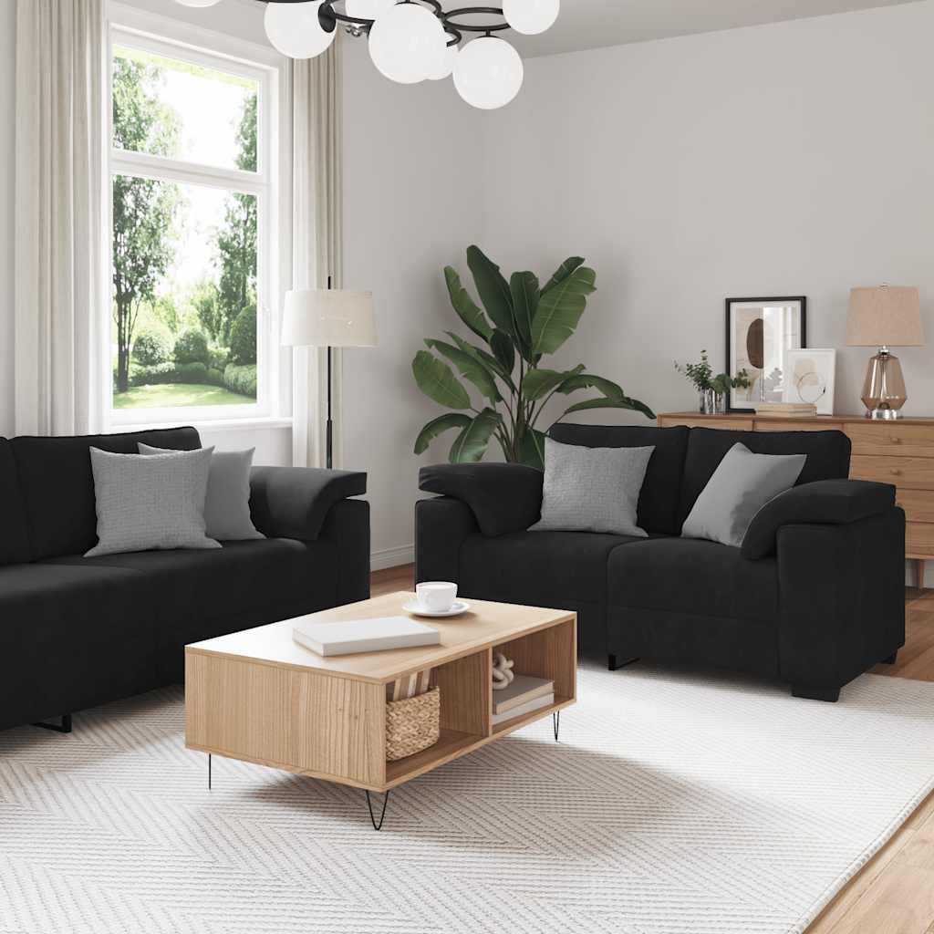 vidaXL 3-delige Loungeset met kussens fluweel lichtgrijs