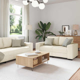 vidaXL Banque 2 pcs Beige 221 x 80 x 82 cm Linnenmix Stoffen
